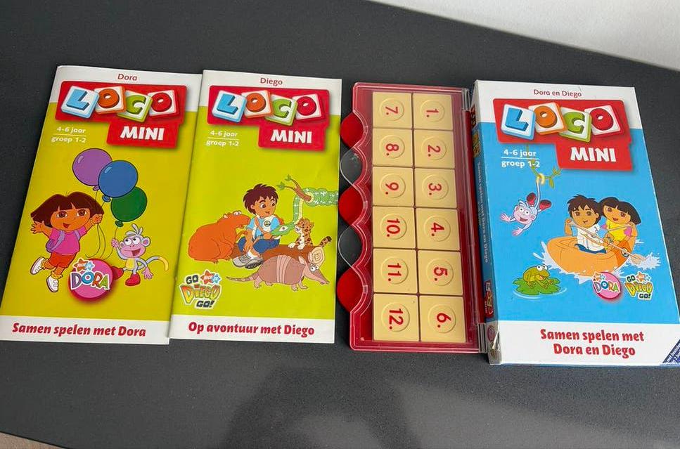 Loco Mini Dora & Diego Leerspellen (3 boekjes), Ophalen of Verzenden, Gebruikt, Puzzelen