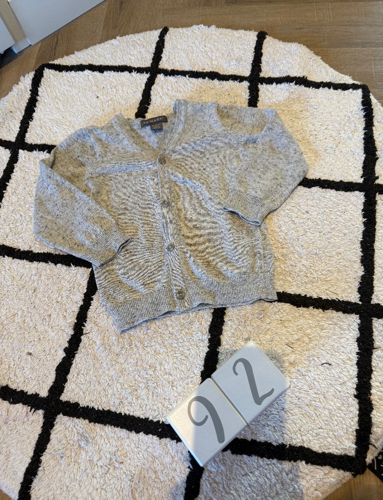 ZGAN grijs cardigan vest baby unisex 92 knoopjes trui vestje, Ophalen of Verzenden, Zo goed als nieuw, Primark, Truitje of Vestje