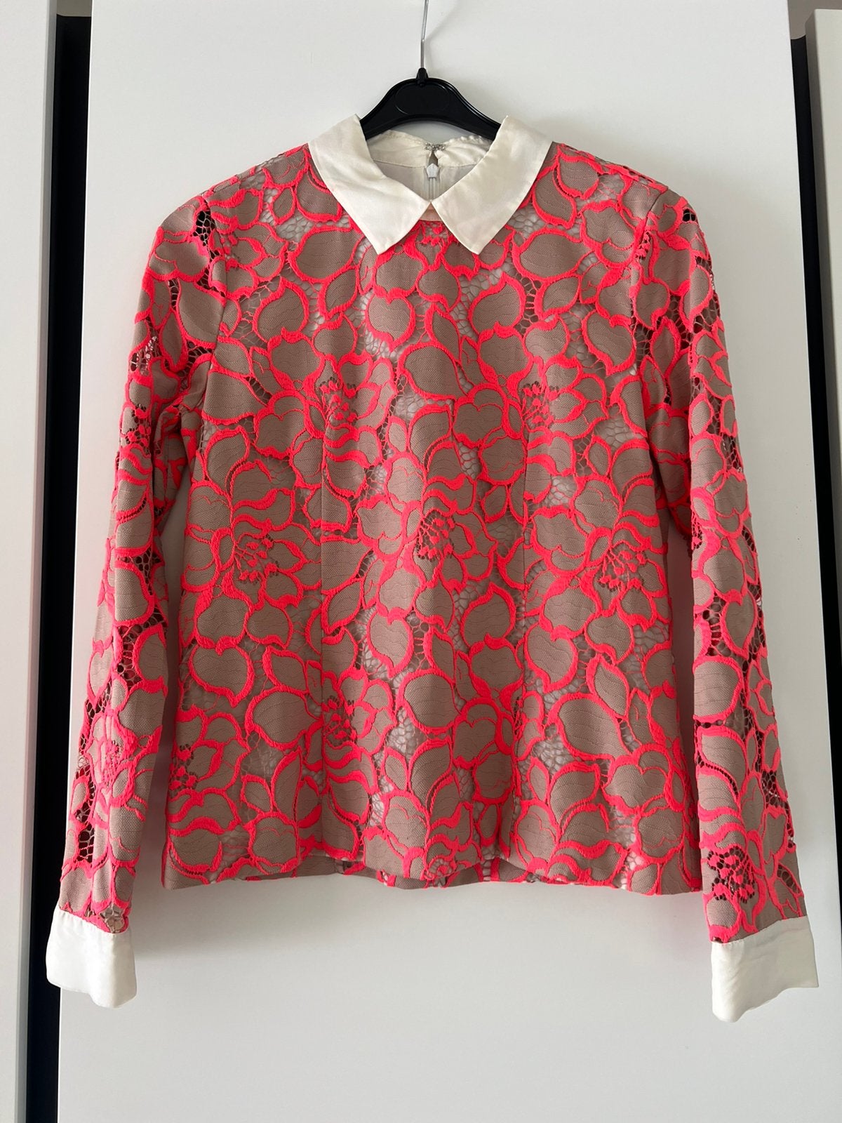 Paul & Joe schitterend kanten blouse koraal rood, Overige kleuren, Ophalen of Verzenden, Zo goed als nieuw, Lange mouw