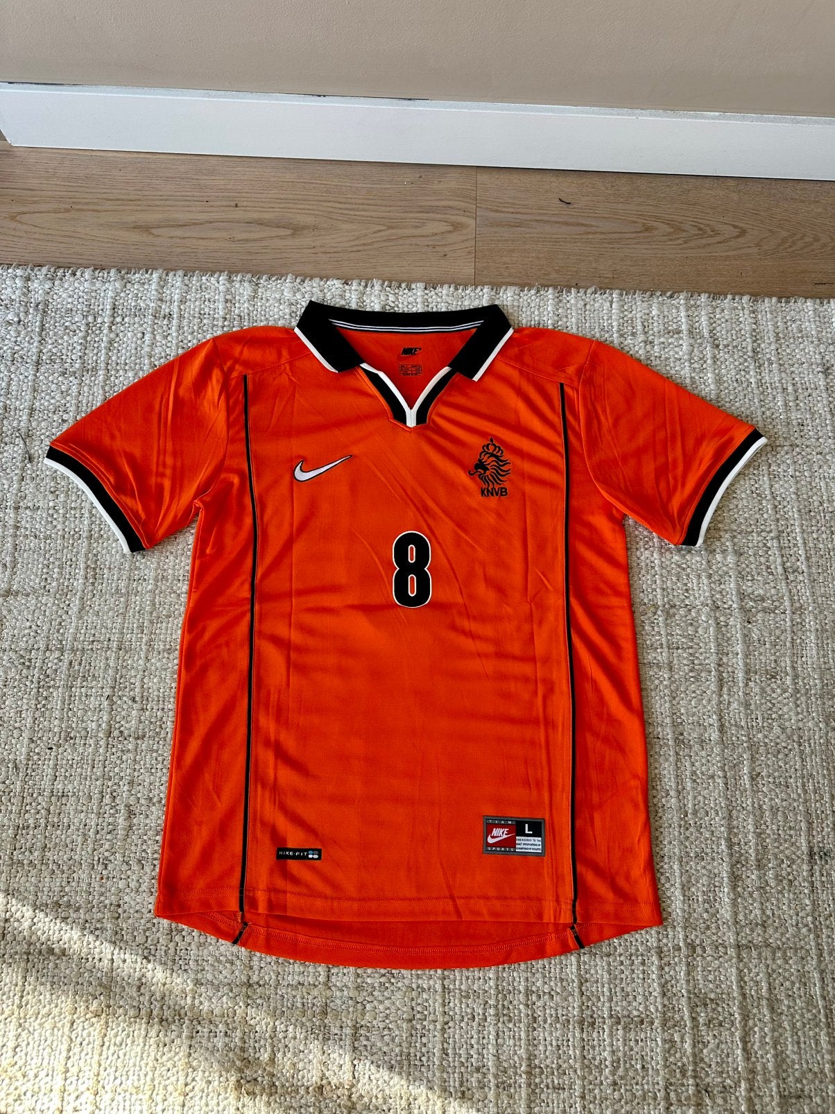 NEDERLANDS ELFTAL SHIRT BERGKAMP #8 1998 - MAAT L, Maat L, Ophalen of Verzenden, Zo goed als nieuw, Shirt