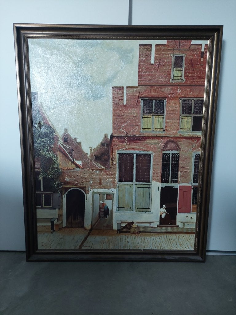 schilderij, Doek, Oud hollands, Olieverf, Stads- / dorpsgezicht