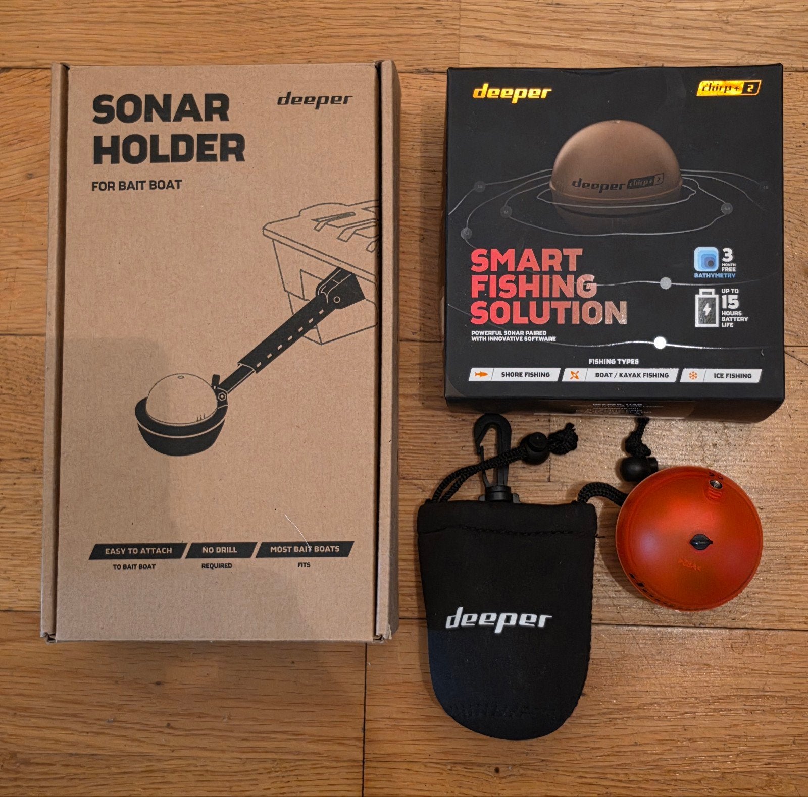 Deeper Chirp + 2 en sonar holder, Ophalen of Verzenden