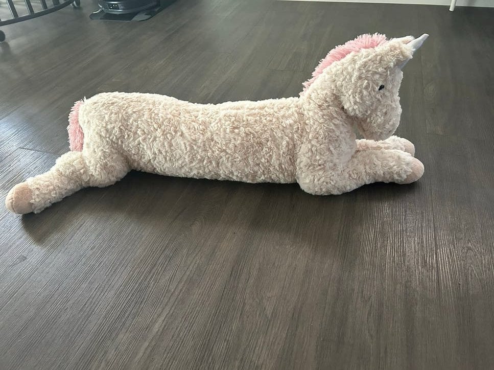 Bedknuffel 1m eenhoorn, Kinderen en Baby's, Speelgoed | Knuffels en Pluche, Zo goed als nieuw, Eenhoorn, Groot (groter dan 80 cm)