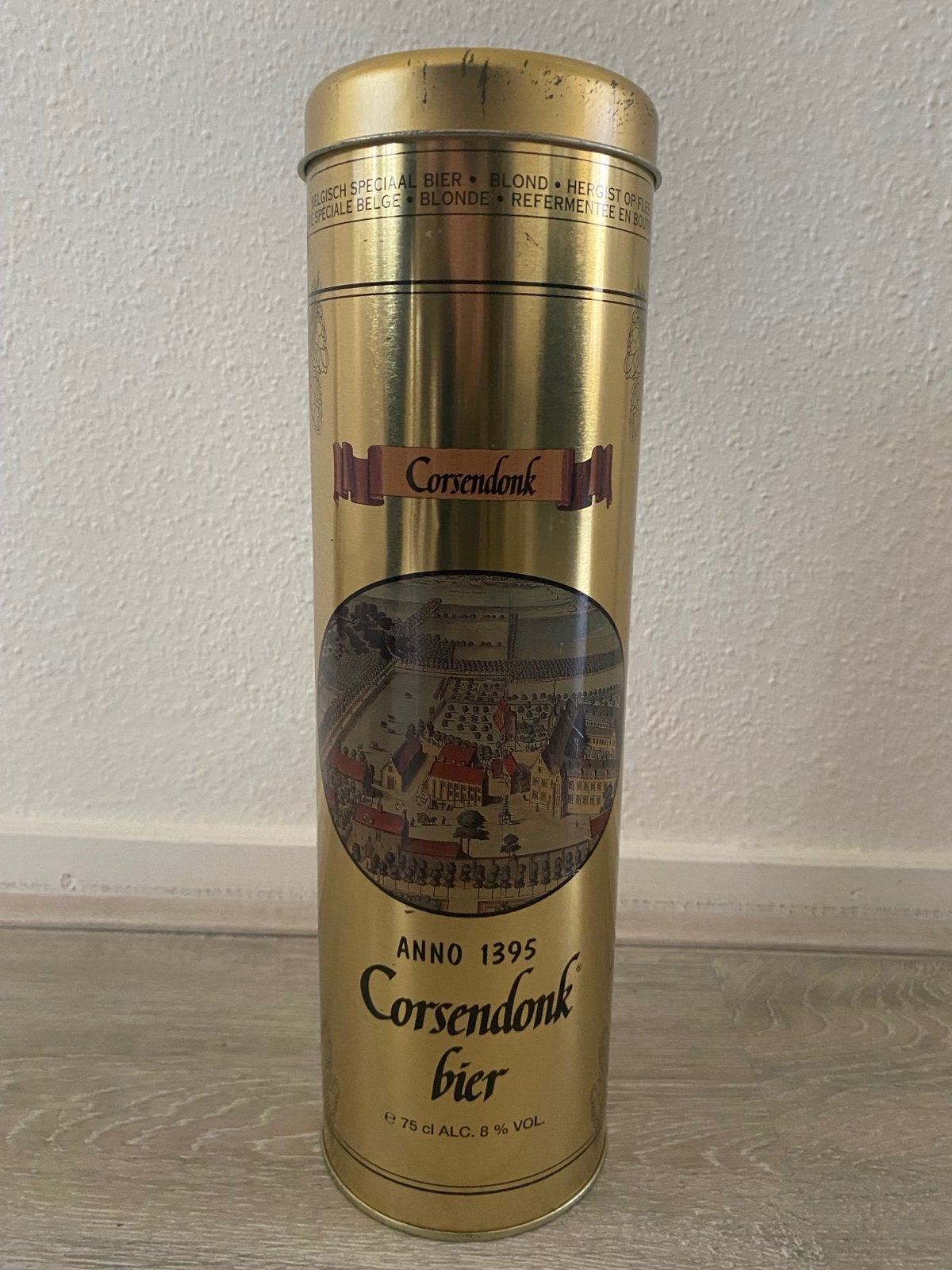 Vintage Corsendonk Bier Blik - Anno 1395, Verzamelen, Blikken, Ophalen of Verzenden, Gebruikt, Overige, Overige merken