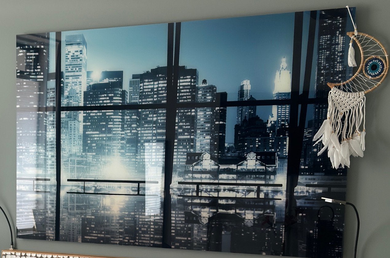 Plexiglas schilderij New York, Ophalen