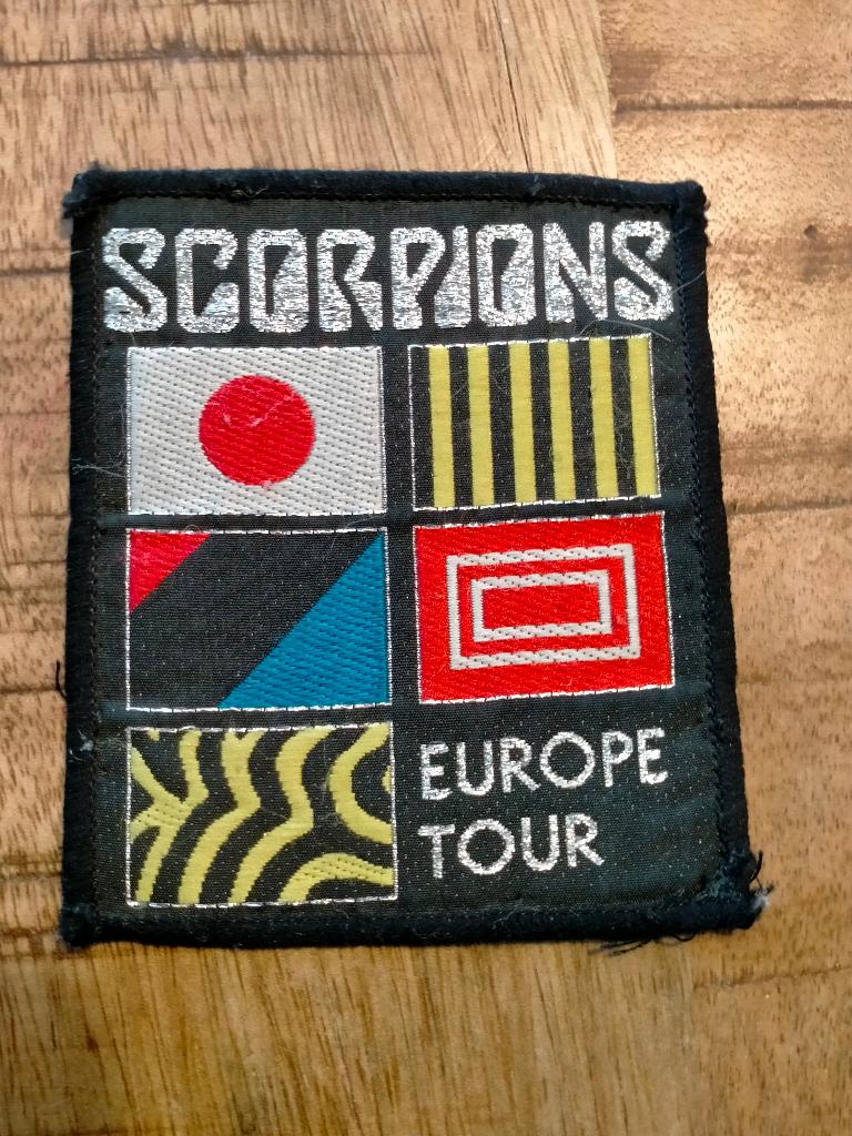 Scorpions Europe Tour vintage metal rock patch embleem, Ophalen of Verzenden, Gebruikt, Kleding