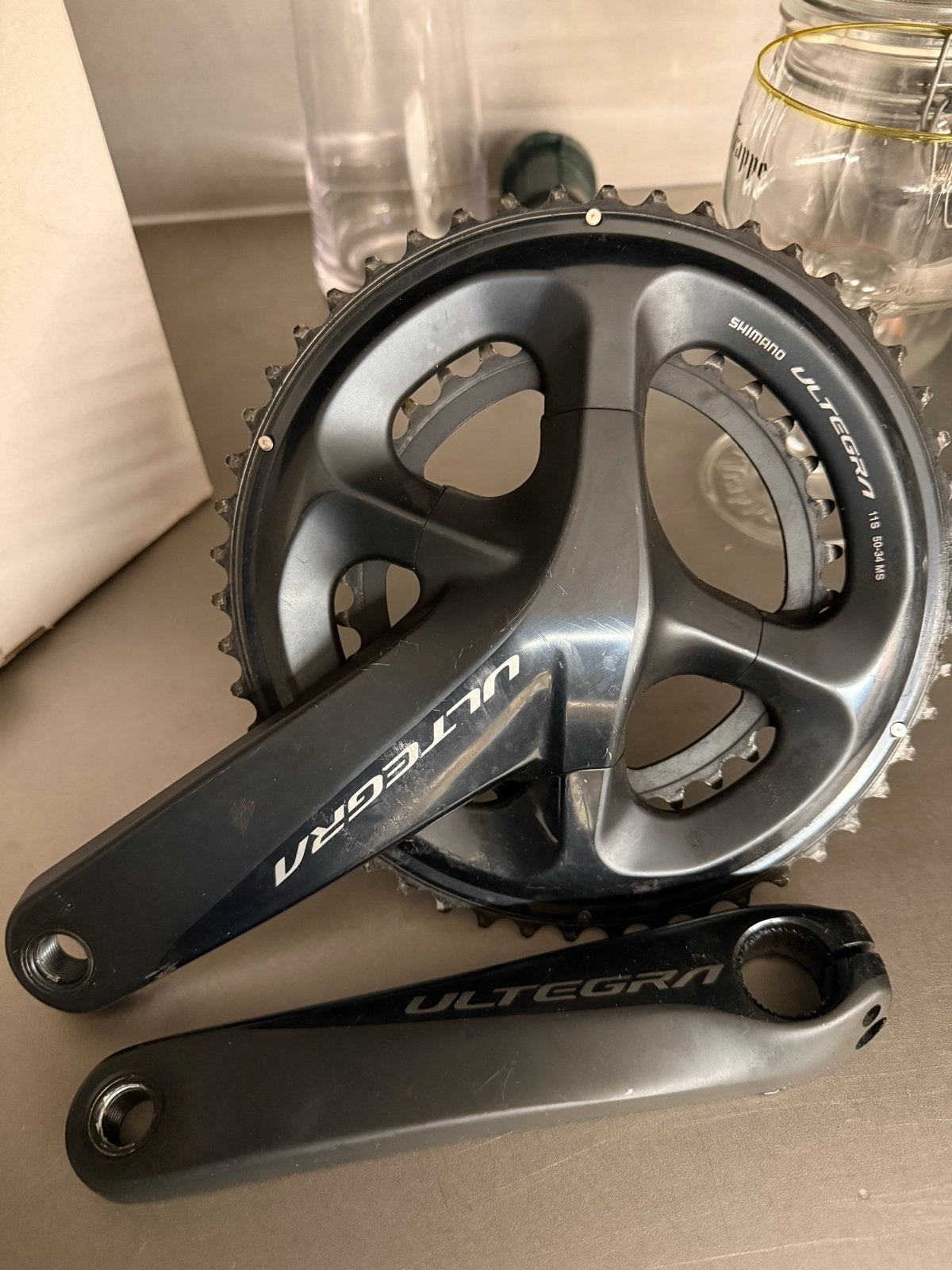 Shimano Ultegra Crankstel 11S 50-34 MS 170, Crankstel of Pedalen, Gebruikt, Ophalen of Verzenden, Aluminium