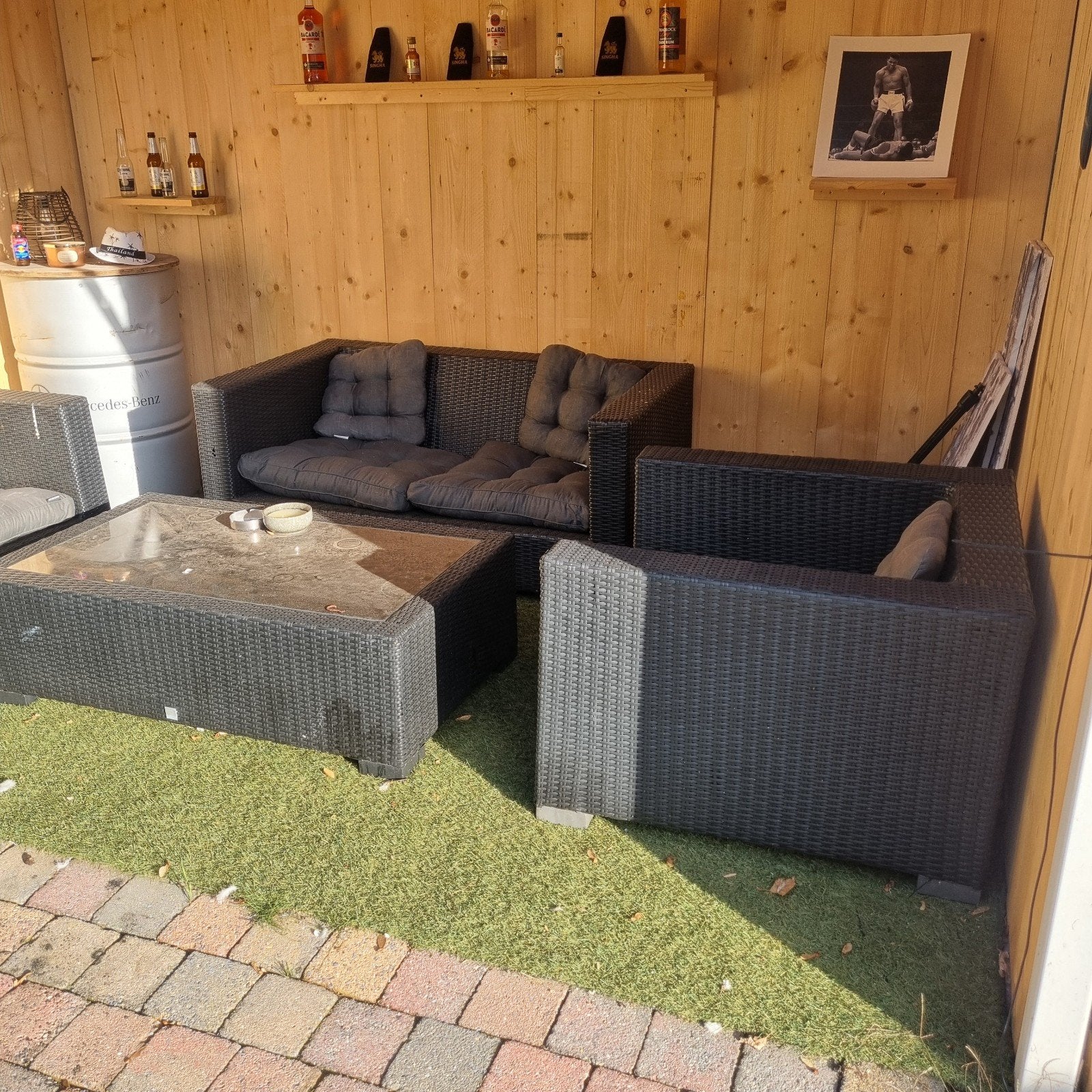 LOUNGE SET MET BED, Tuin en Terras, Ophalen, Gebruikt, 4 zitplaatsen, Loungeset