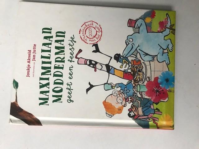 Maximiliaan Modderman geeft een feestje, Boeken, Ophalen of Verzenden, Zo goed als nieuw, Jouke Akveld, Prentenboek