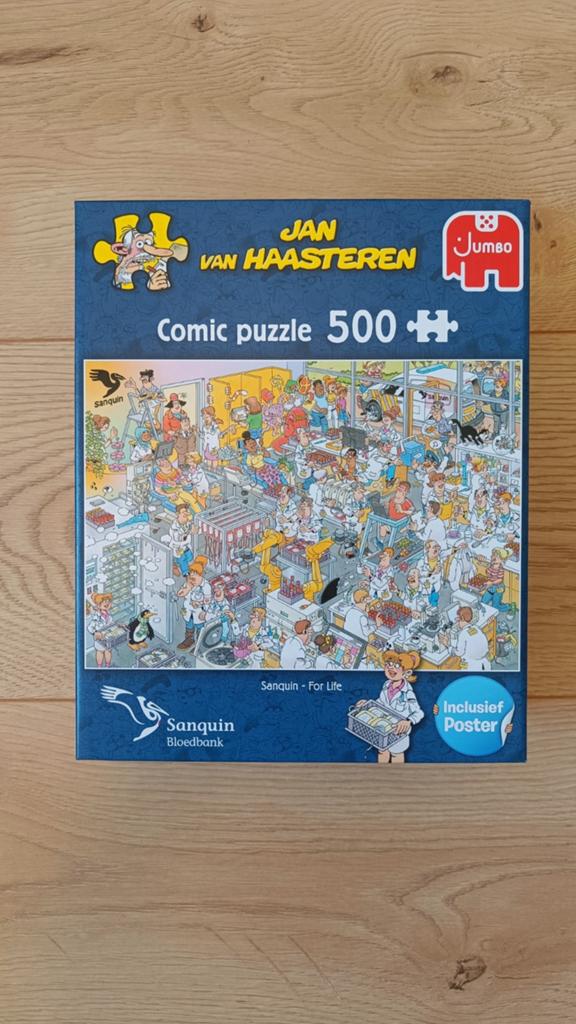 Jan van Haasteren 500 stukjes - Sanquin Bloedbank, Ophalen, 500 t/m 1500 stukjes, Nieuw, Legpuzzel
