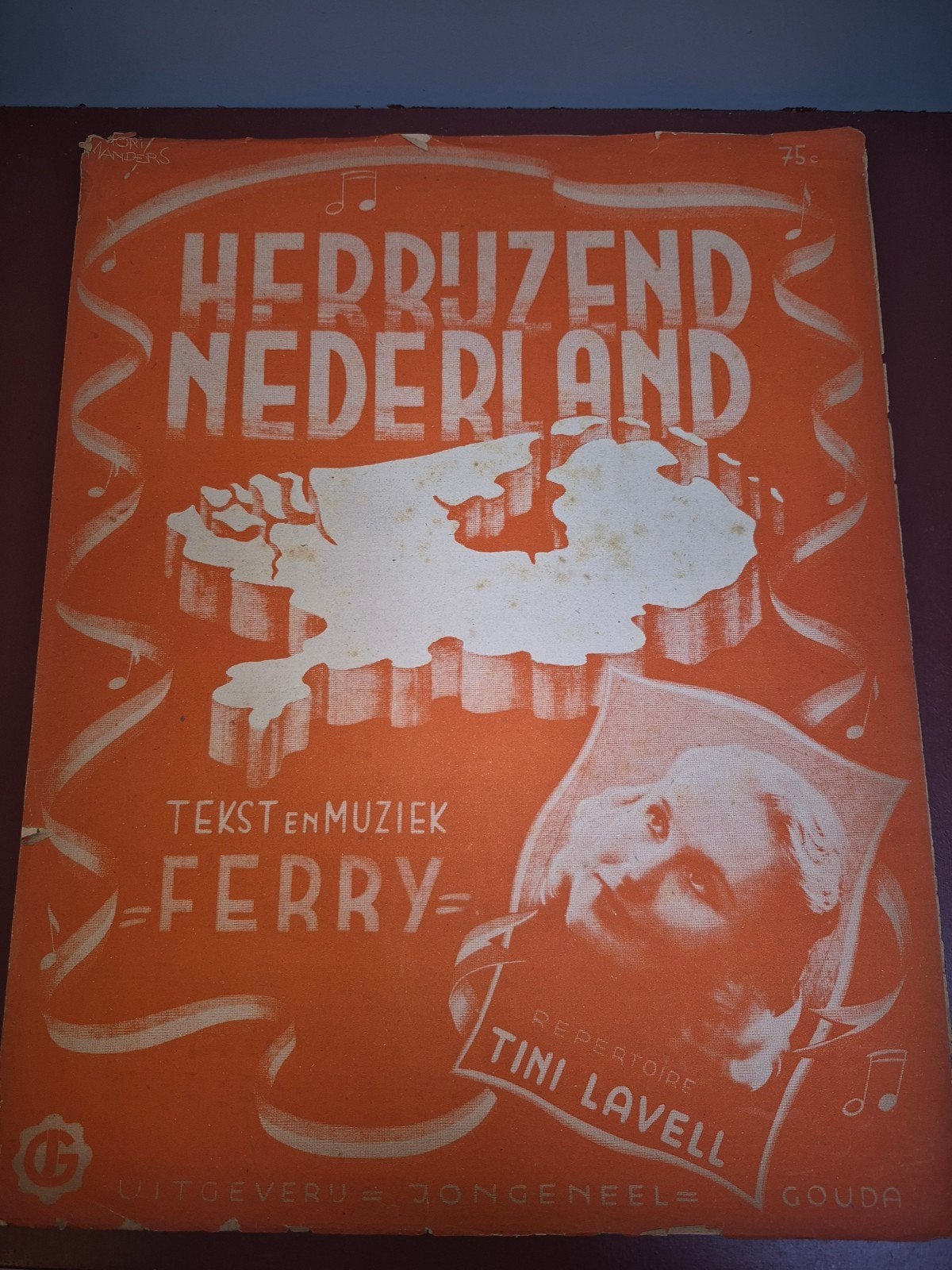 Herrrijzend Nederland - Tini Lavell - Bladmuziek, Piano, Gebruikt, Overige genres, Ophalen of Verzenden