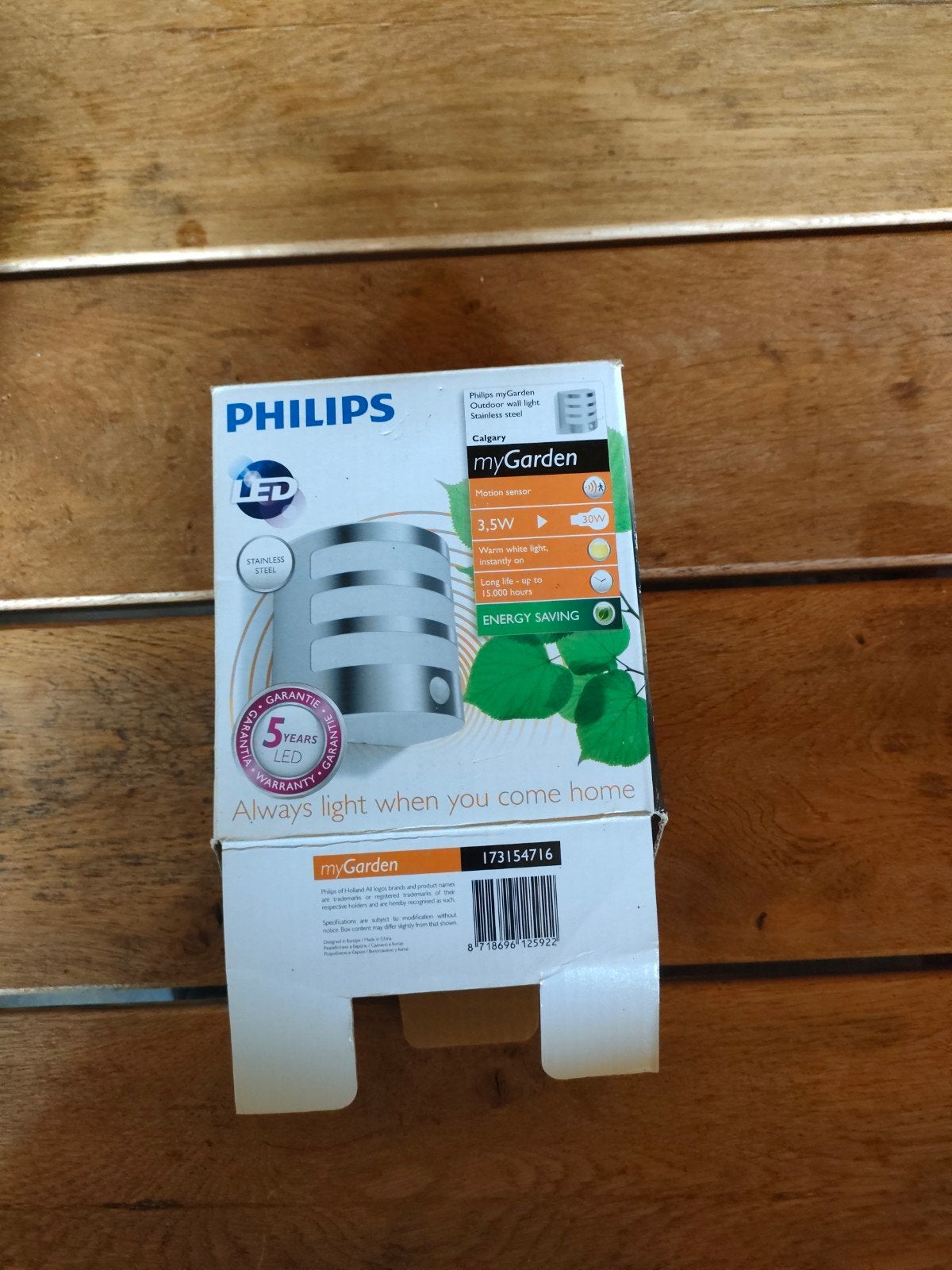 Philips MyGarden Calgary LED Buitenwandlamp met Sensor, Ophalen, Minder dan 50 watt, Wandlamp, Led