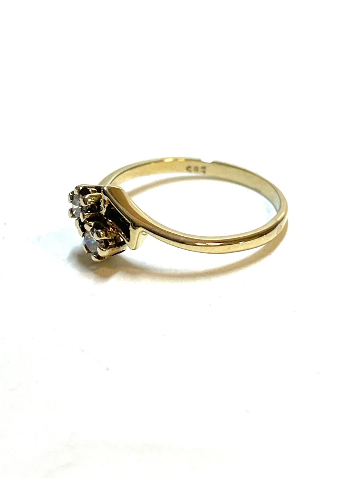 14k gouden ring met diamanten, -, -, Ophalen of Verzenden, Zo goed als nieuw