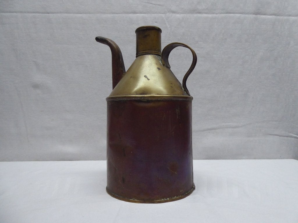 Antieke kan | ketel | geel koper | rood koper, Ophalen of Verzenden, Koper