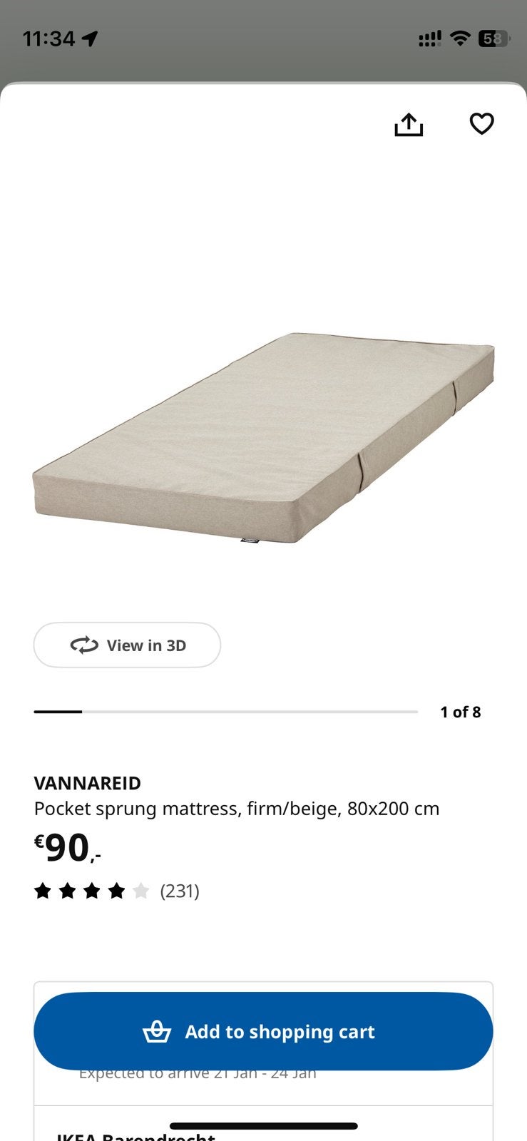 2 Vannareid spring matresses, Ophalen, Gebruikt, Tweepersoons, 80 cm