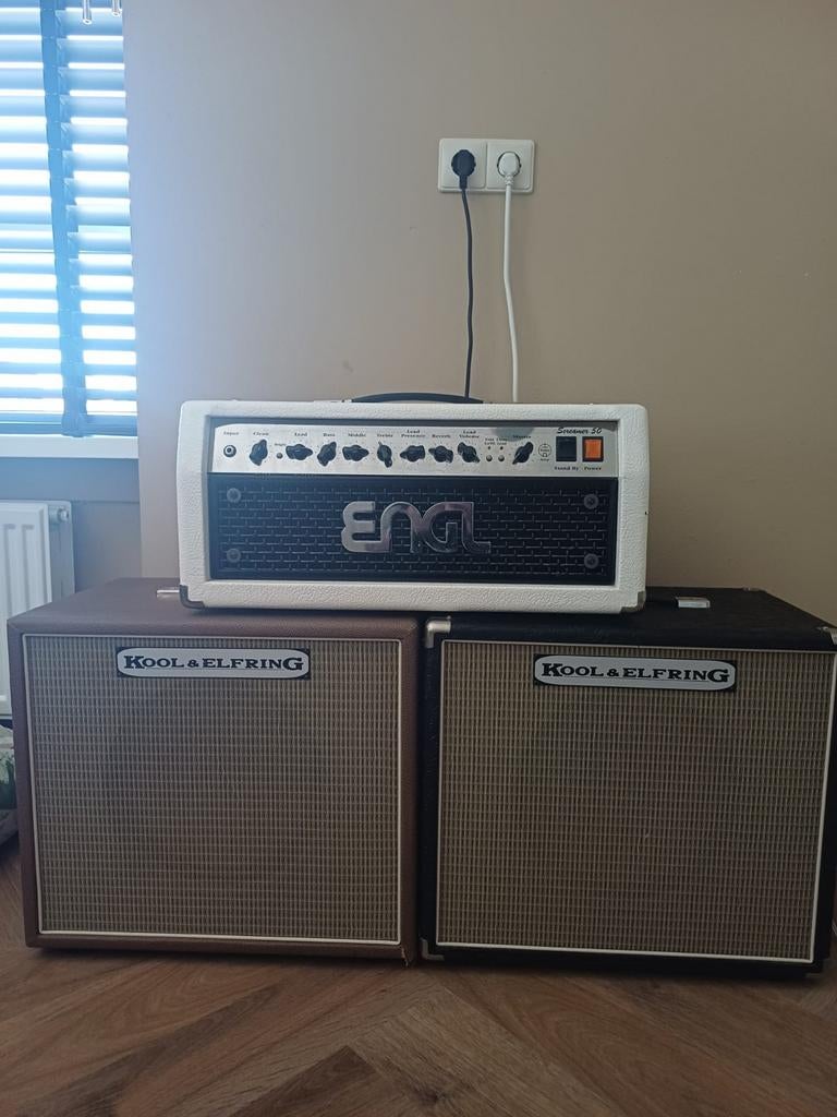 Topset versterker Engl met 2 speakers Kool & Elfring, Ophalen, Buis of Buizen