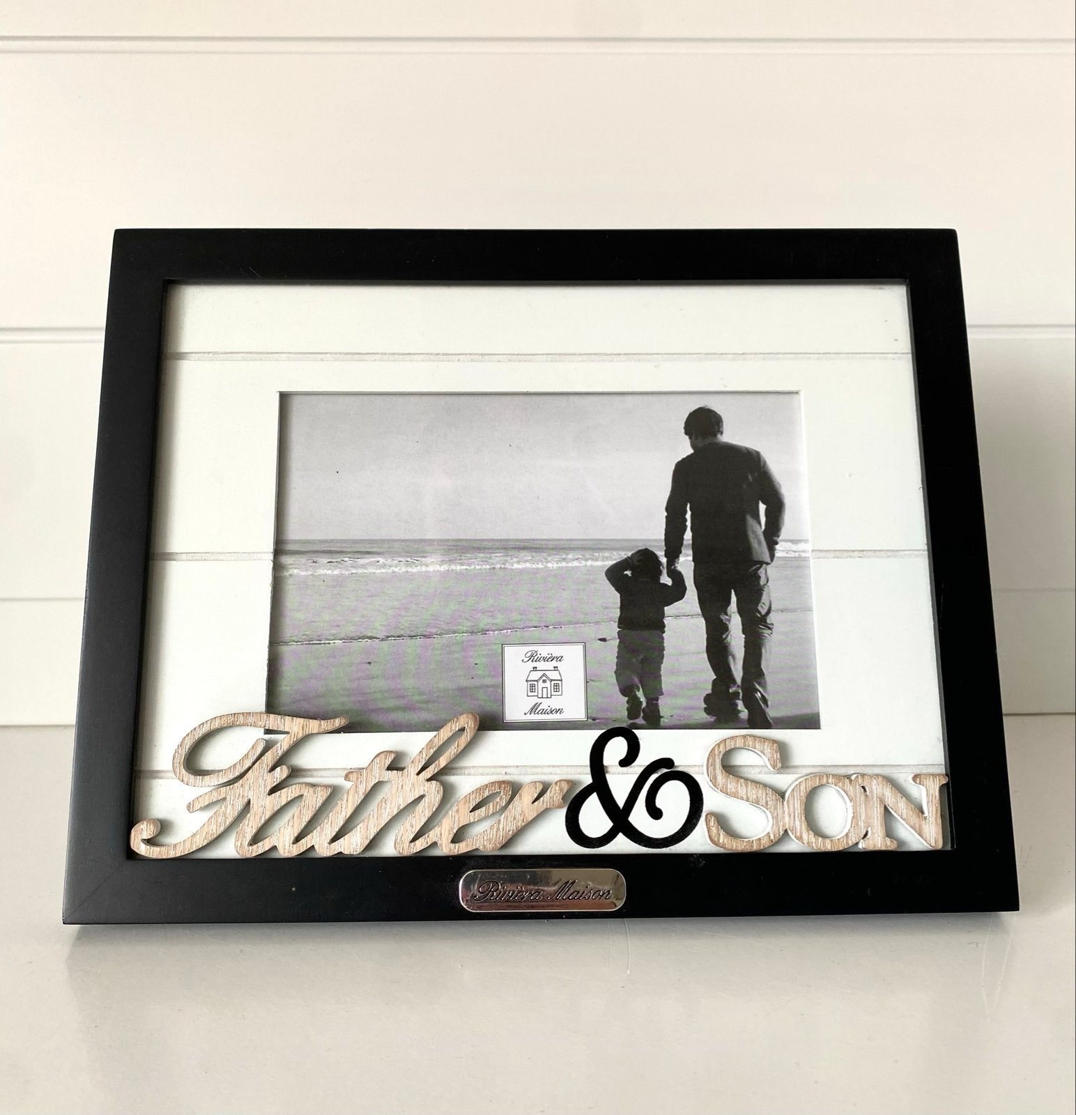 Riviera Maison Fotolijst "Father & Son" Zwart, Ophalen of Verzenden, Zo goed als nieuw, Fotolijst, Hout