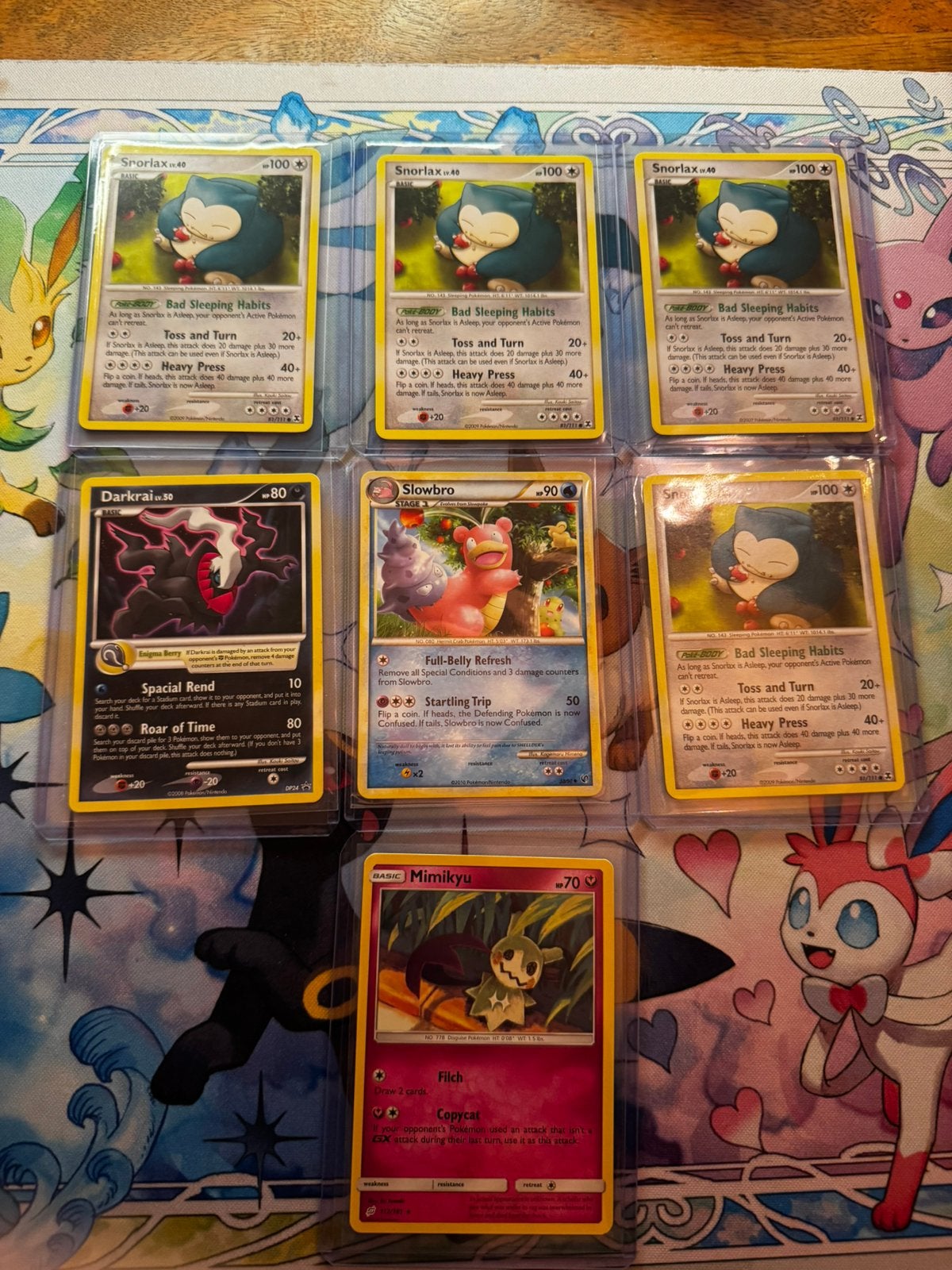 Pokemon Snorlax Darkrai Mimikyu Slowbro Vintage., Ophalen of Verzenden, Nieuw, Losse kaart