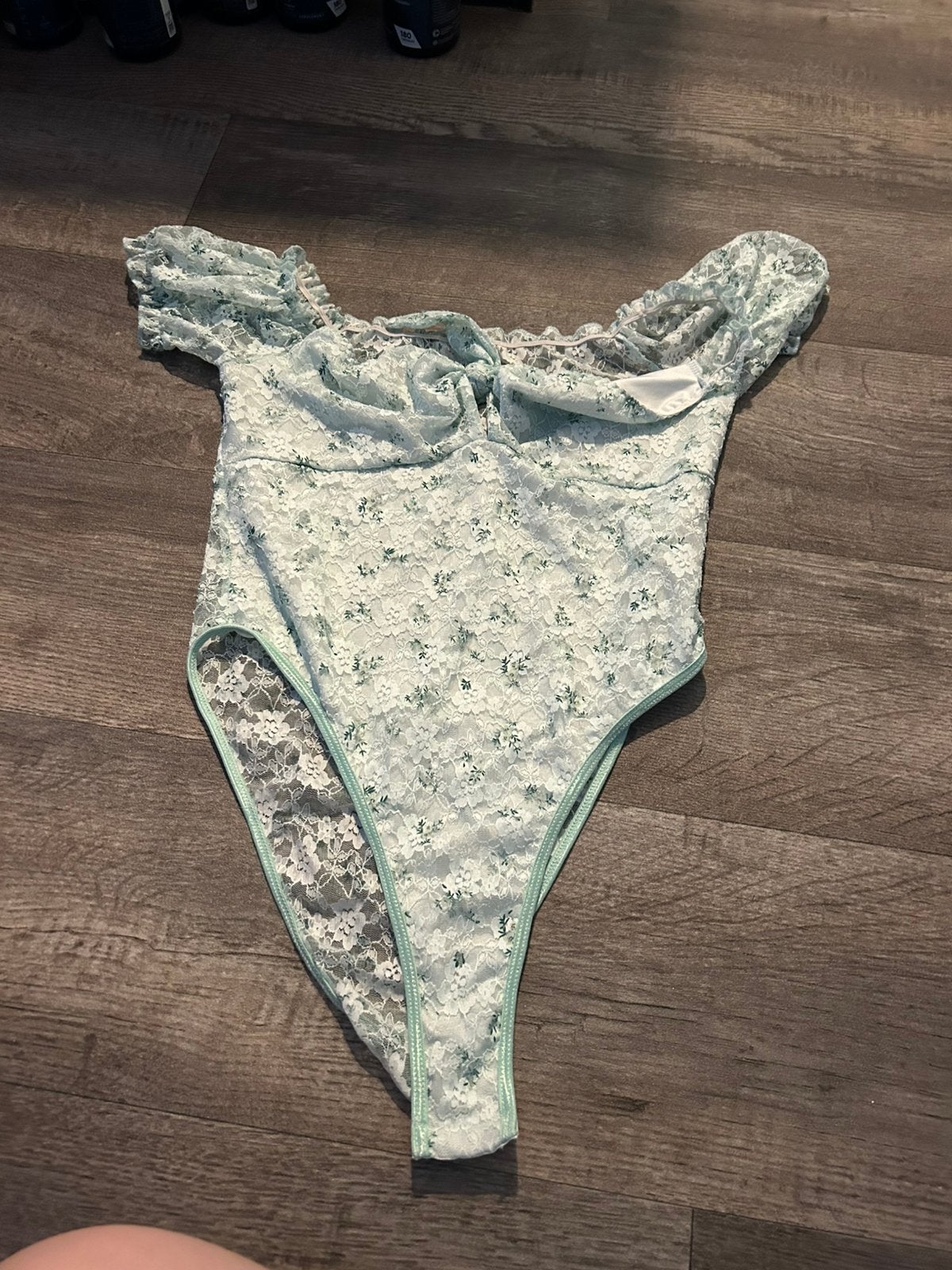 Shein body mintgroen kant, maat M, Ophalen of Verzenden, Groen, Body of Korset