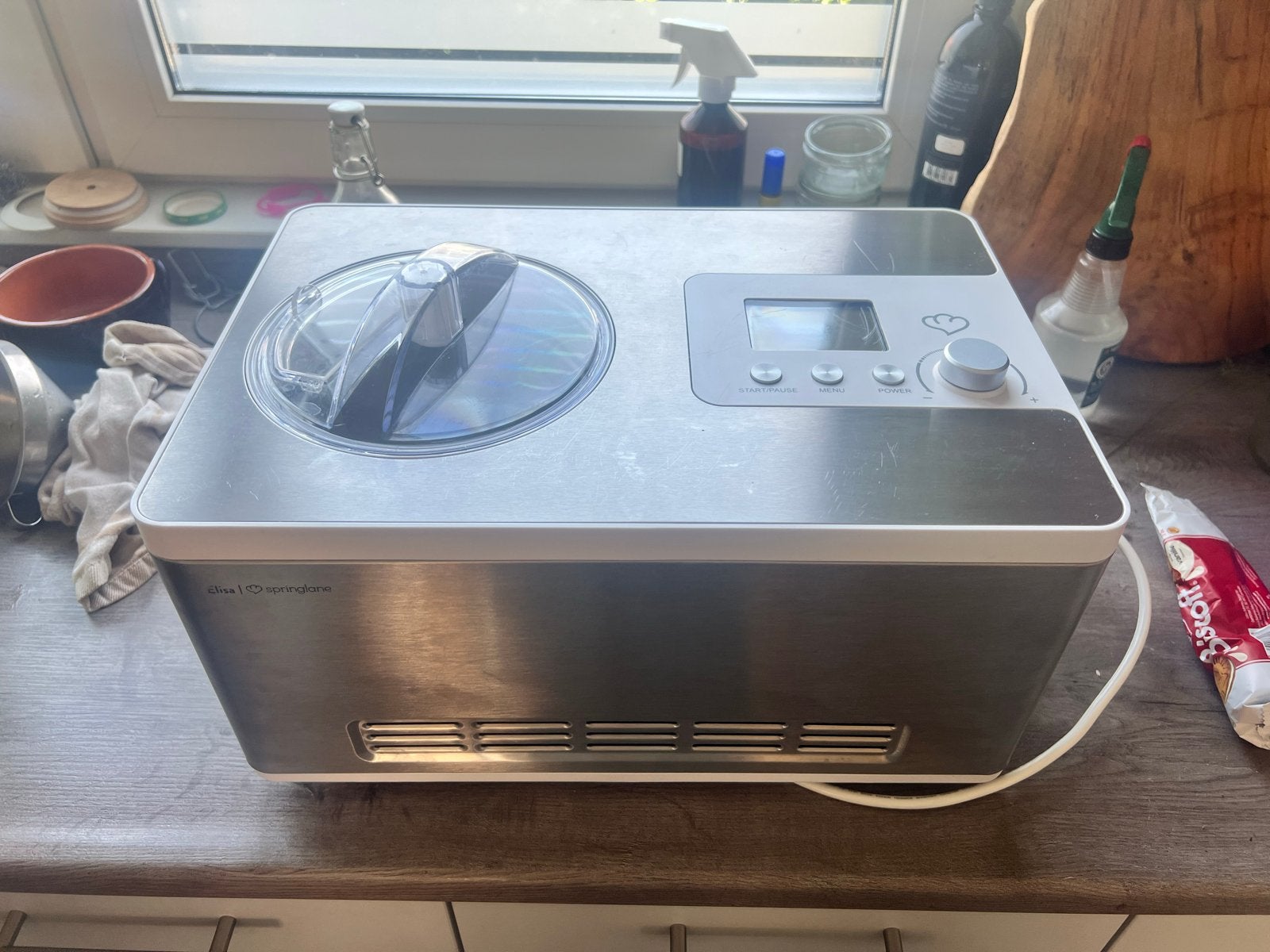 Springlane Elisa IJsmachine 2.0 liter - Zelfvriezend, Witgoed en Apparatuur, IJsmachines, Ophalen of Verzenden, Gebruikt, Zelfvriezend