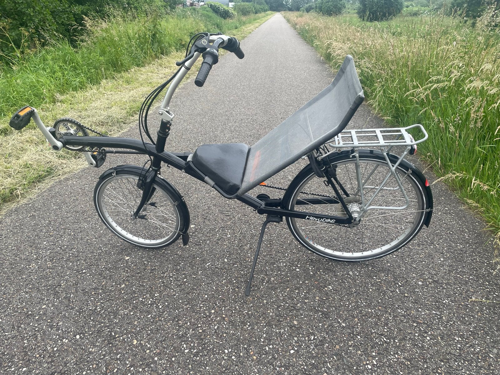 Flevobike Ligfiets Zwart - 3x7 Versnellingen, Fietsen en Brommers, Fietsen | Ligfietsen, Ophalen, Gebruikt, Velgrem, Bovenstuur