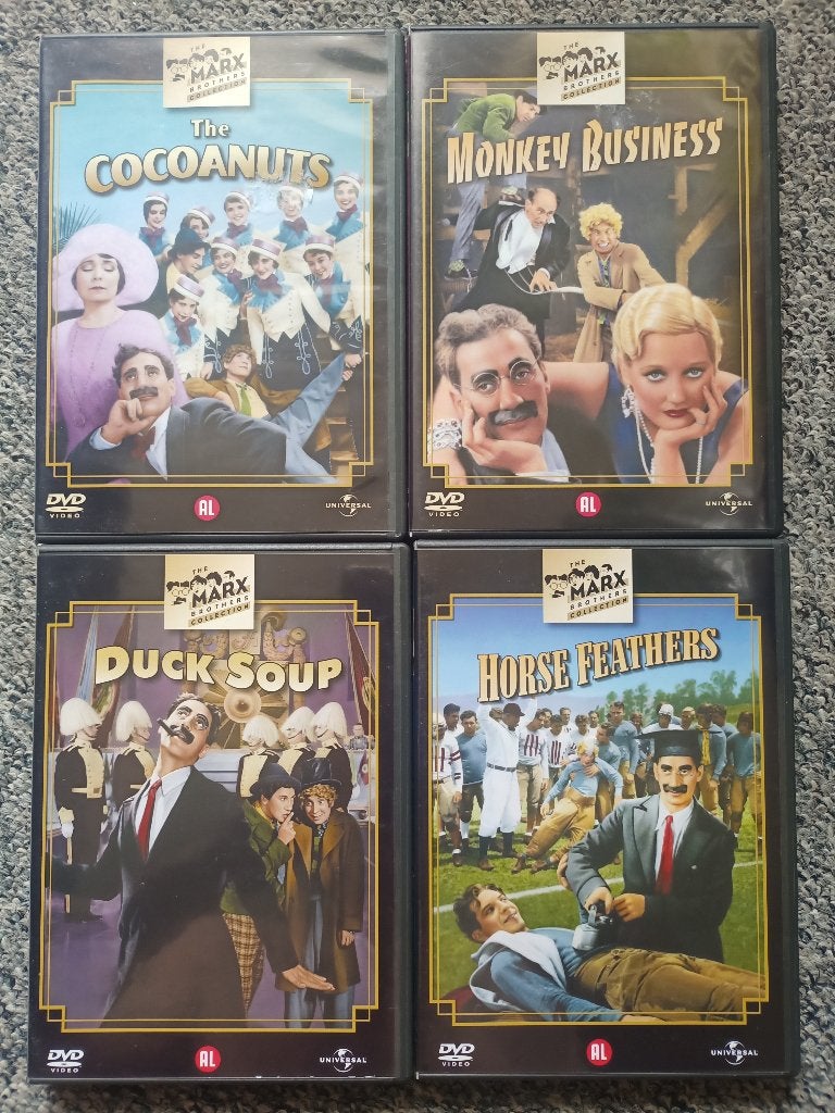 The Marx Brothers Collection - 4 DVD's - per stuk, Alle leeftijden, Nederlands, Ophalen of Verzenden, Zo goed als nieuw
