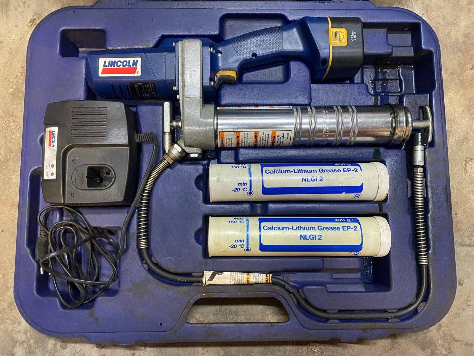Lincoln PowerLuber Accu Vetspuit 12V met lader en koffer, Ophalen, Gebruikt, Overige typen, Overige merken