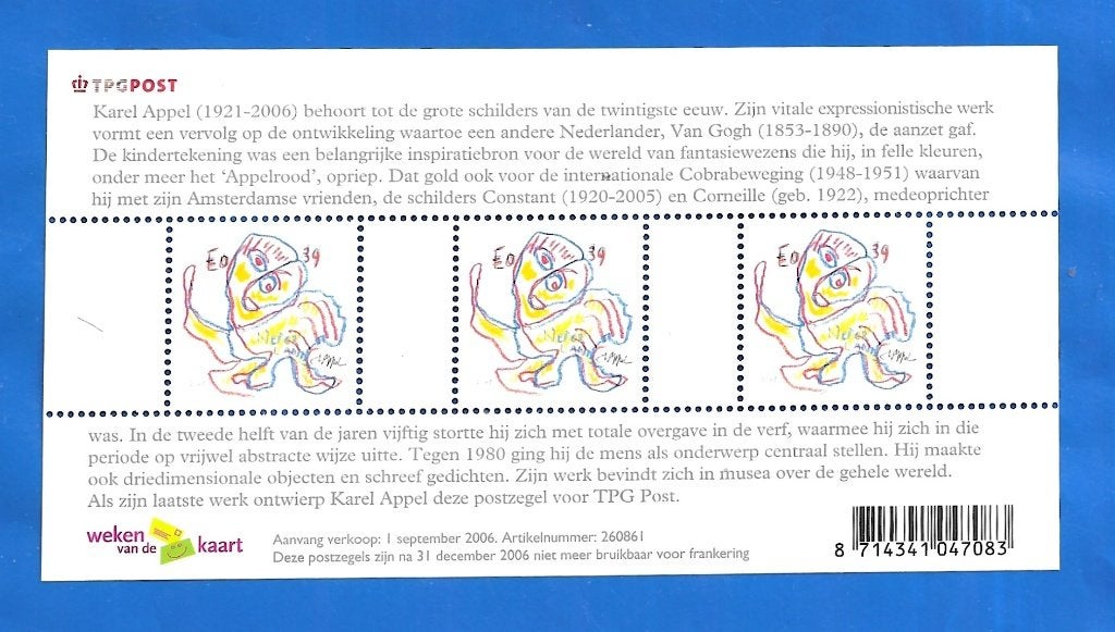 Blok NVPH 2438 Karel Appel - 2006, Verzenden, Na 1940, Postfris