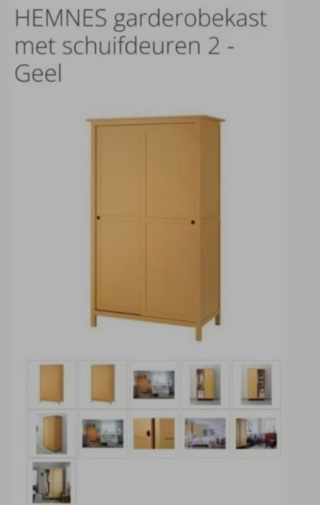 Hemnes garderobekast kledingkast met schuifdeuren, Ophalen, 100 tot 150 cm, 150 tot 200 cm, Overige houtsoorten