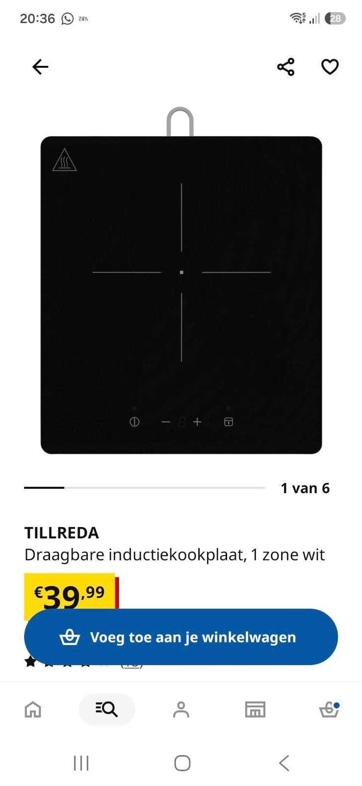 Draagbare kookplaat IKEA Tilreda, Witgoed en Apparatuur, Kookplaten, 3 kookzones of minder, Ophalen of Verzenden, Zo goed als nieuw