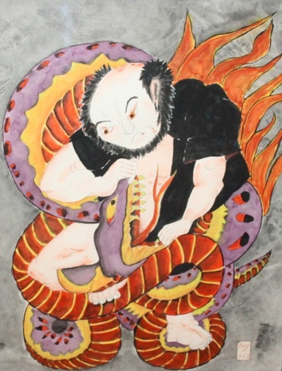 Kleurrijk Schilderij Japanse Irezumi

Door Bep de Jo, Ophalen