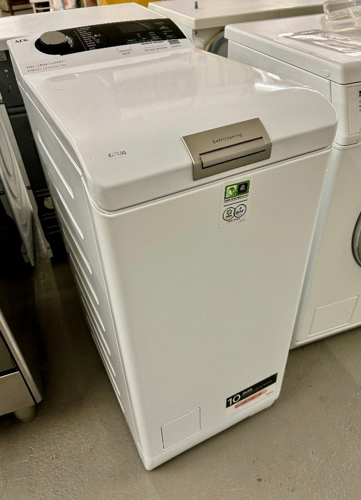 AEG L7TB73E bovenlader wasmachine 7 kg vulgewicht # 274, Witgoed en Apparatuur, Wasmachines, Gebruikt, Bovenlader, Energieklasse A of zuiniger