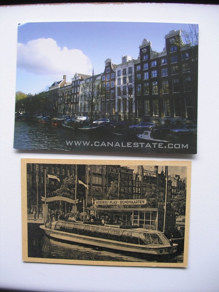 9 Reclame kaarten Amsterdam, Ophalen of Verzenden, 1960 tot 1980, Noord-Holland