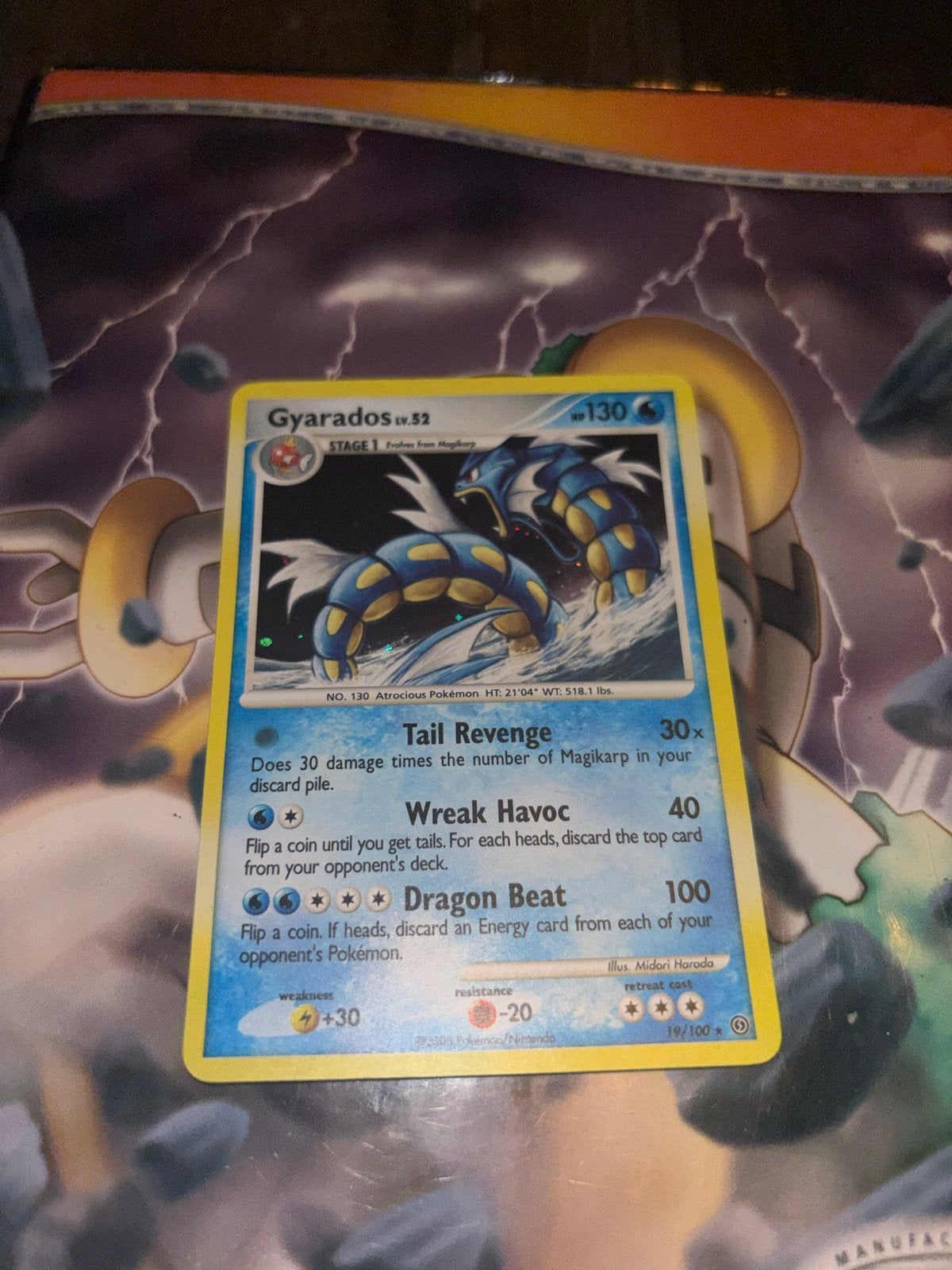 Gyarados (Lv. 52, 19/100) Holo Rare Stormfront Pokémon Kaart, Ophalen of Verzenden, Gebruikt, Losse kaart