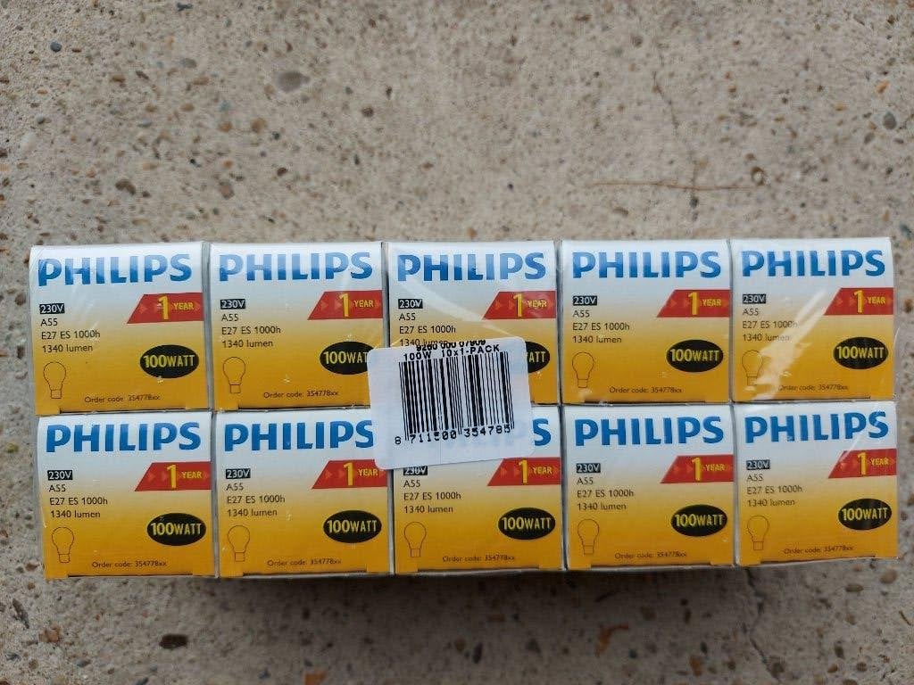 Philips 100 watt gloeilampen, Philips, Gloeilamp, 60 watt of meer, Dimbaar