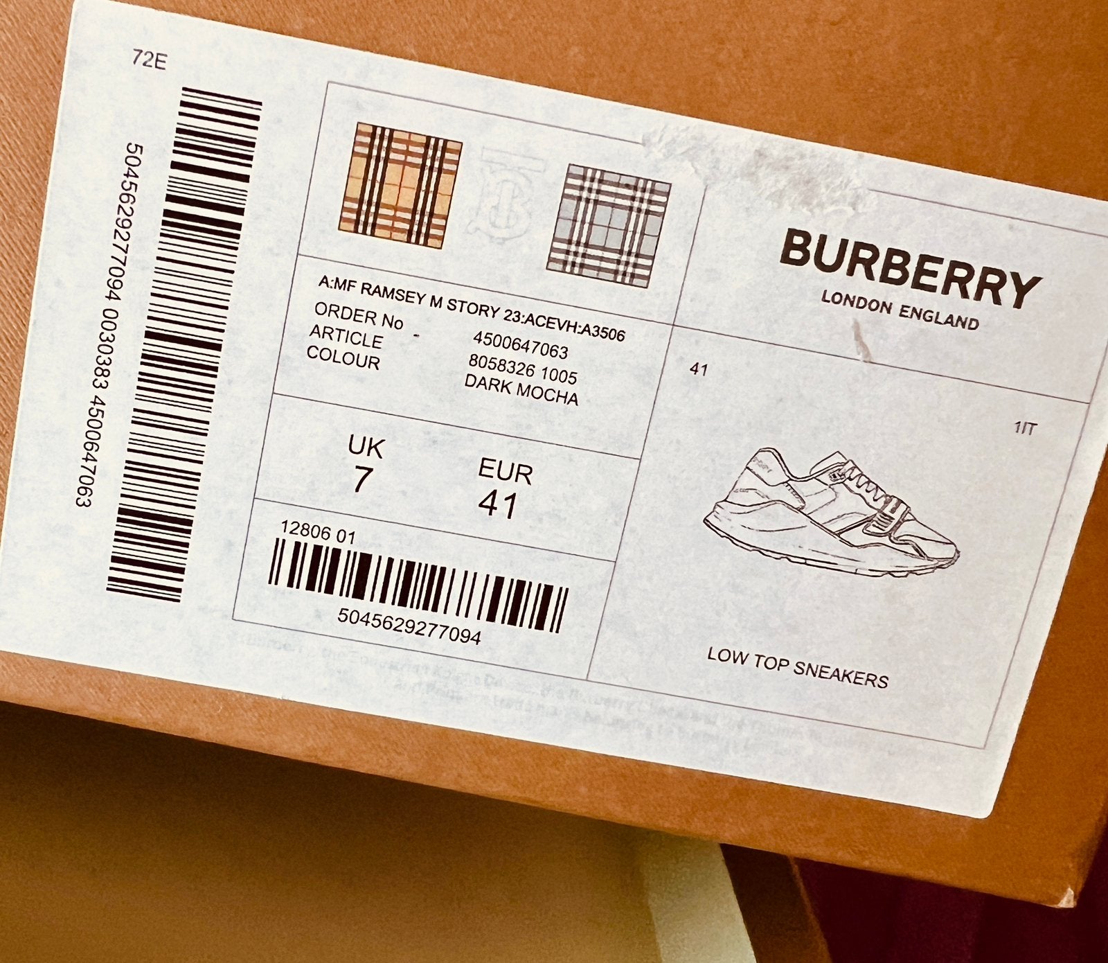 Burberry Schoen Sneaker Maat 41, Ophalen, Zo goed als nieuw