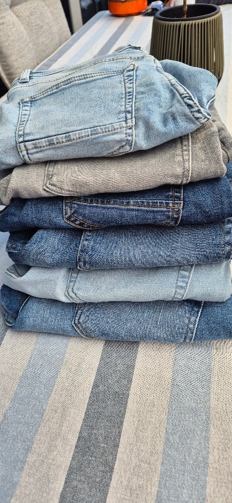 Jeans shorts 6 stuks, Kleding | Heren, Ophalen, Zo goed als nieuw, Blauw, Overige jeansmaten