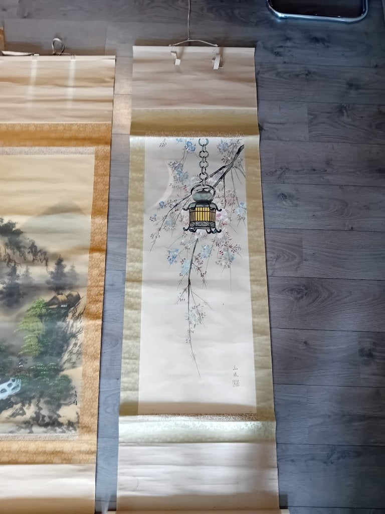 japanse scroll, Antiek en Kunst, Wanddecoratie, Textiel, Gemerkt, Ophalen of Verzenden