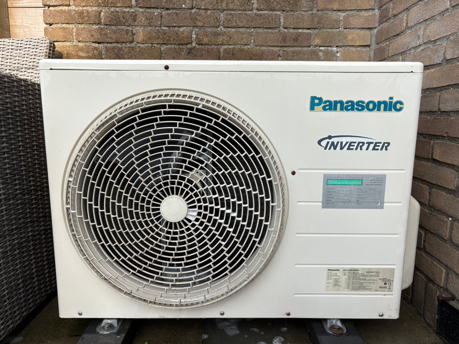 Panasonic Airco 2.0 + 2,5 kw dubbele split airco, Ophalen, Gebruikt, 3 snelheden of meer, Afstandsbediening
