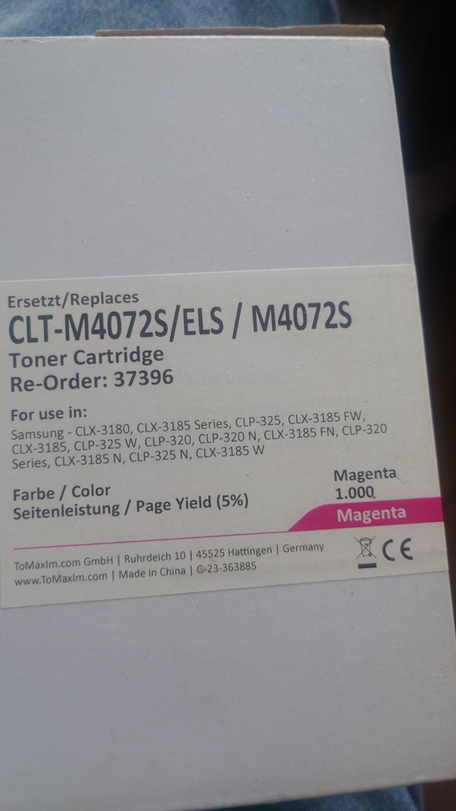 ToMaxim CLT-M4072S/ELS/M4072S Magenta Toner Cartridge, Ophalen of Verzenden