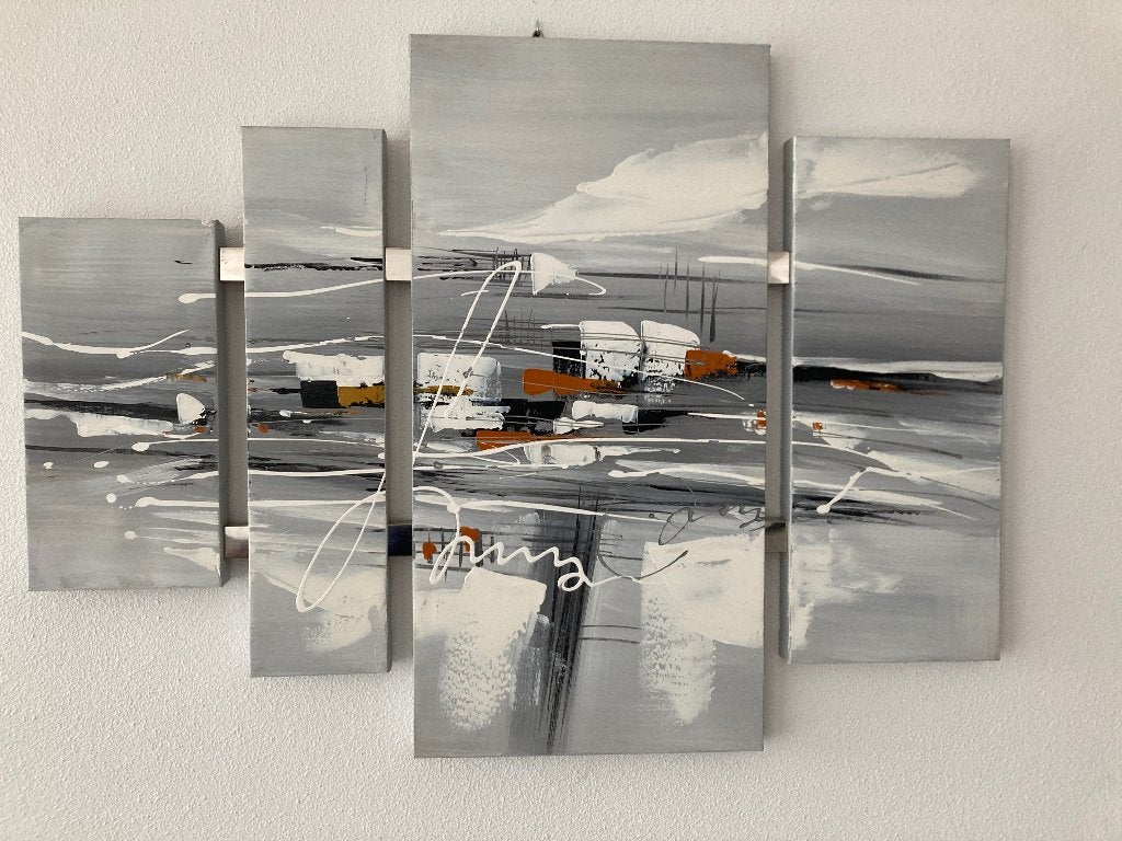 Vierluik schilderij, Ophalen, Zo goed als nieuw, Schilderij, 75 tot 100 cm