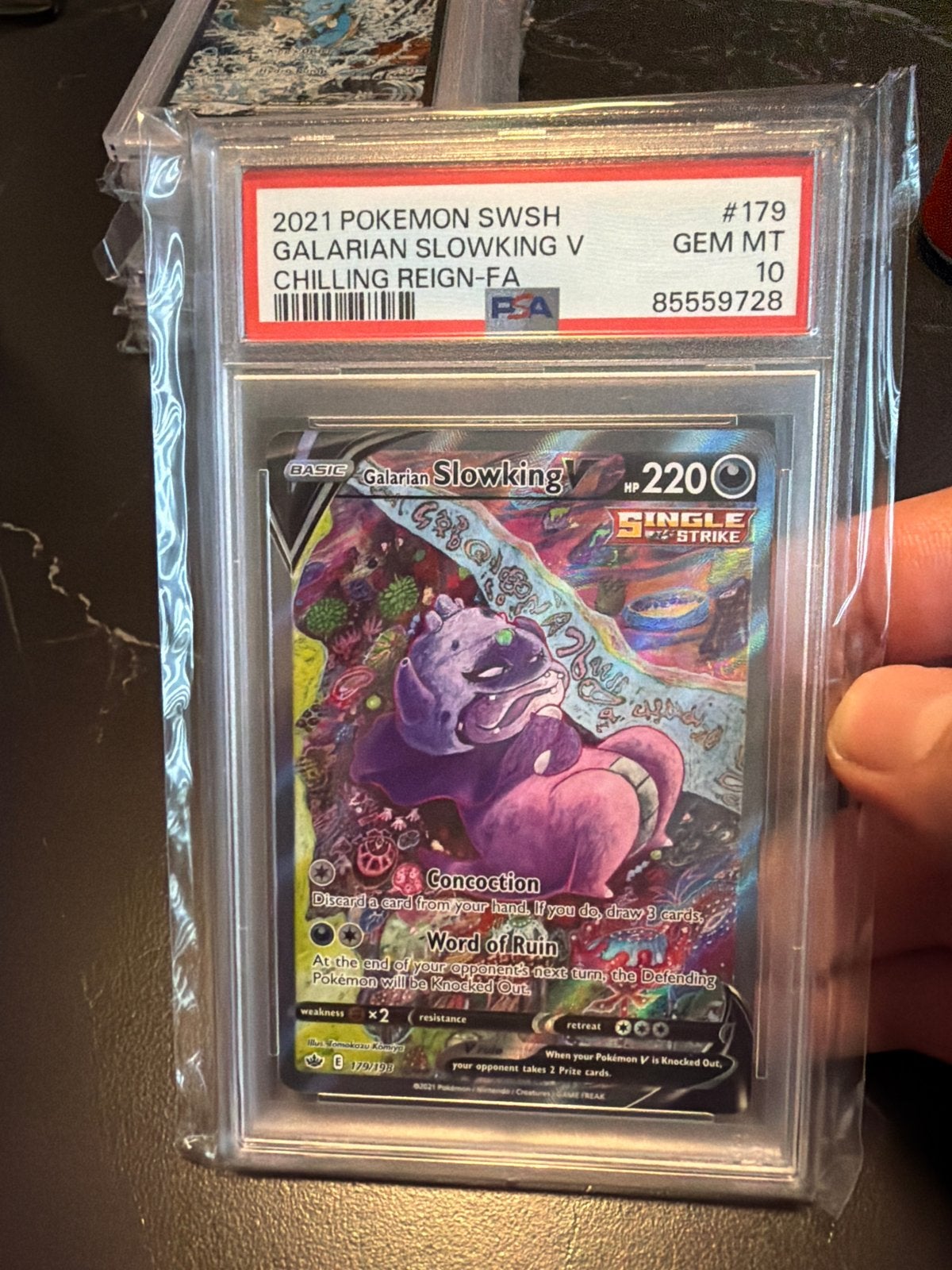 PSA 10 Galarian Slowking V Chilling Reign Pokémon Kaart, Ophalen of Verzenden, Nieuw, Losse kaart