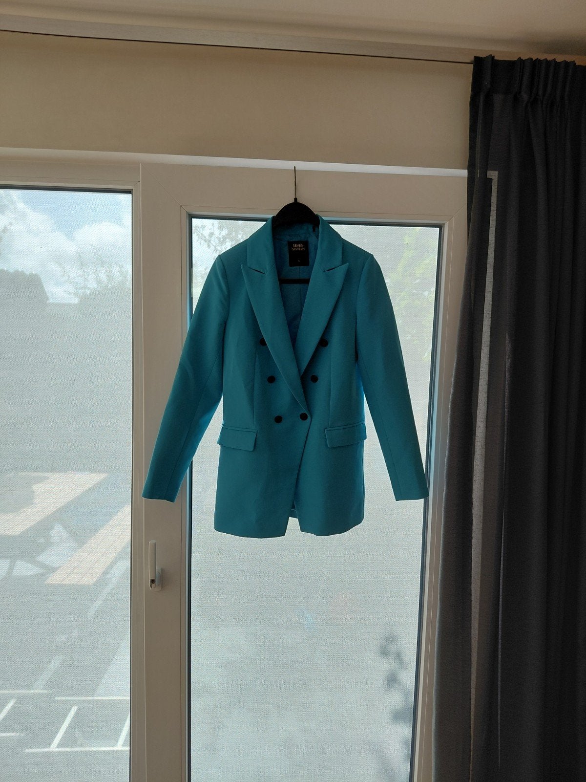 Seven Sisters turquoise blazer maat S, Kleding | Dames, Ophalen of Verzenden, Zo goed als nieuw, Jasje, Maat 36 (S)