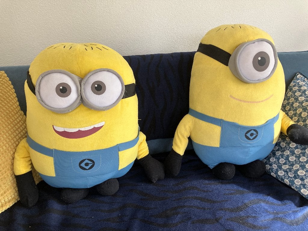 2 Minions Kevin en Bob speelgoed knuffels, Ophalen, Zo goed als nieuw, Geel, Overige typen