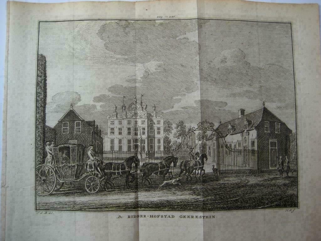 223-226 Woudenberg Geerestein 16 x 21 c.m. Kopergravure 1774, Antiek en Kunst, Kunst | Etsen en Gravures, Ophalen of Verzenden