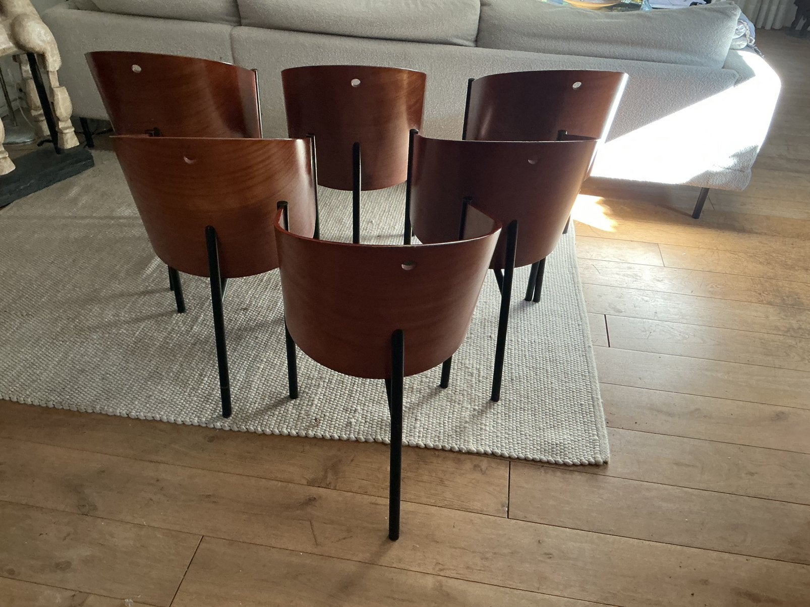 Set van 6 philippe starck costes fauteuils, Ophalen, Bruin, Vintex ontwerp van philippe Stark, Leer