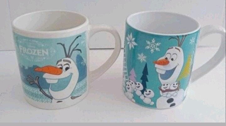 2 x frozen olaf mokken, Verzamelen, Disney, Ophalen, Overige figuren, Zo goed als nieuw, Servies