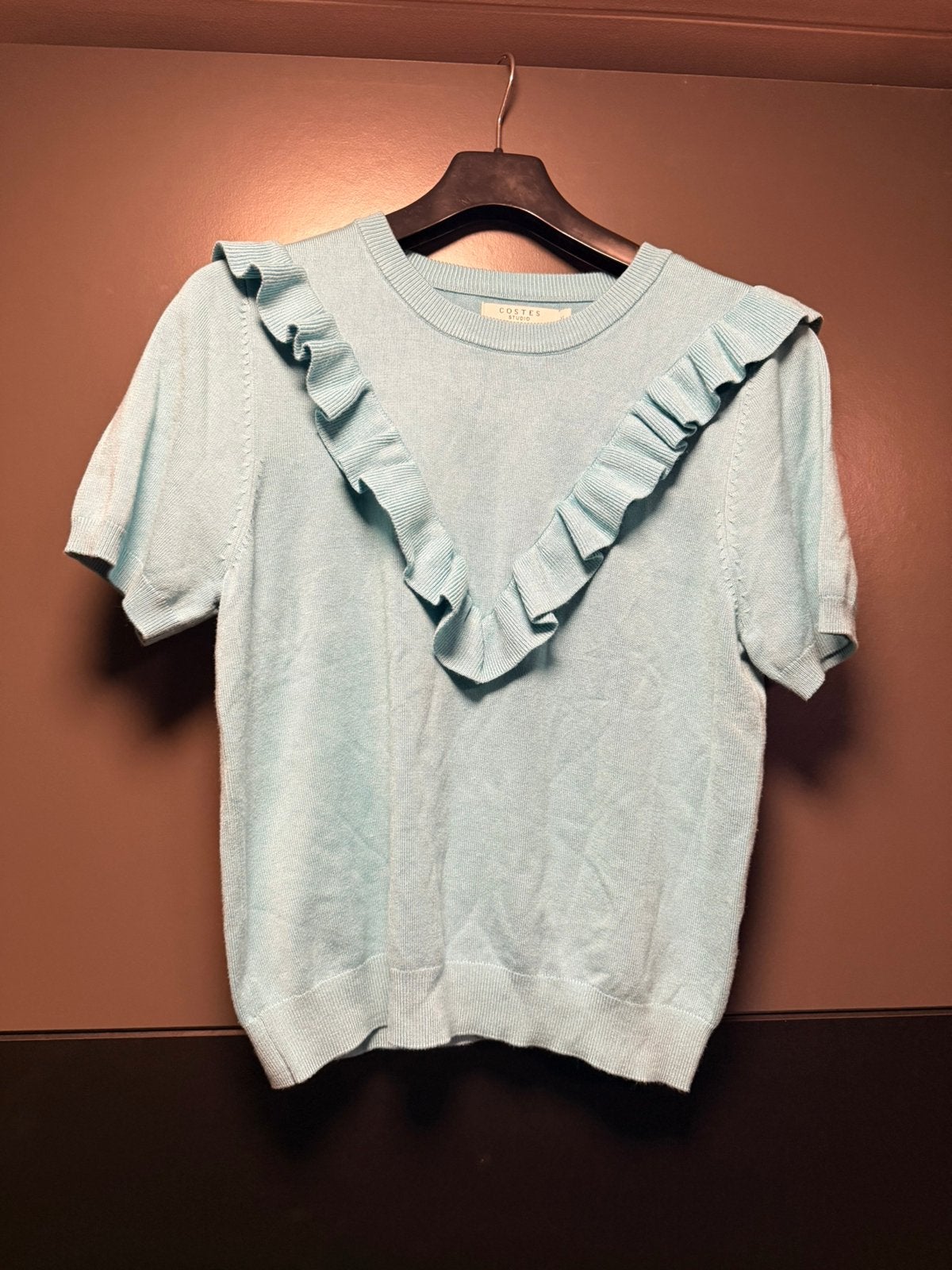 Costes studio gebreid truitje met korte mouw maat XL, Blauw, Maat 46/48 (XL) of groter, Ophalen of Verzenden, Zo goed als nieuw