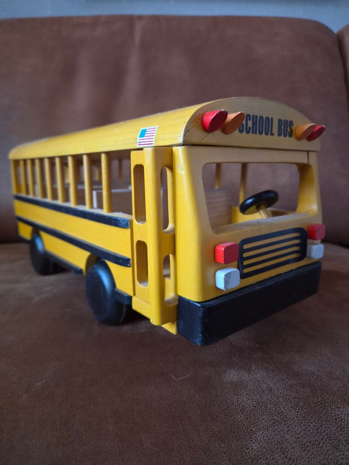 Houten Schoolbus Speelgoed - Vintage Stijl, Ophalen of Verzenden, Gebruikt