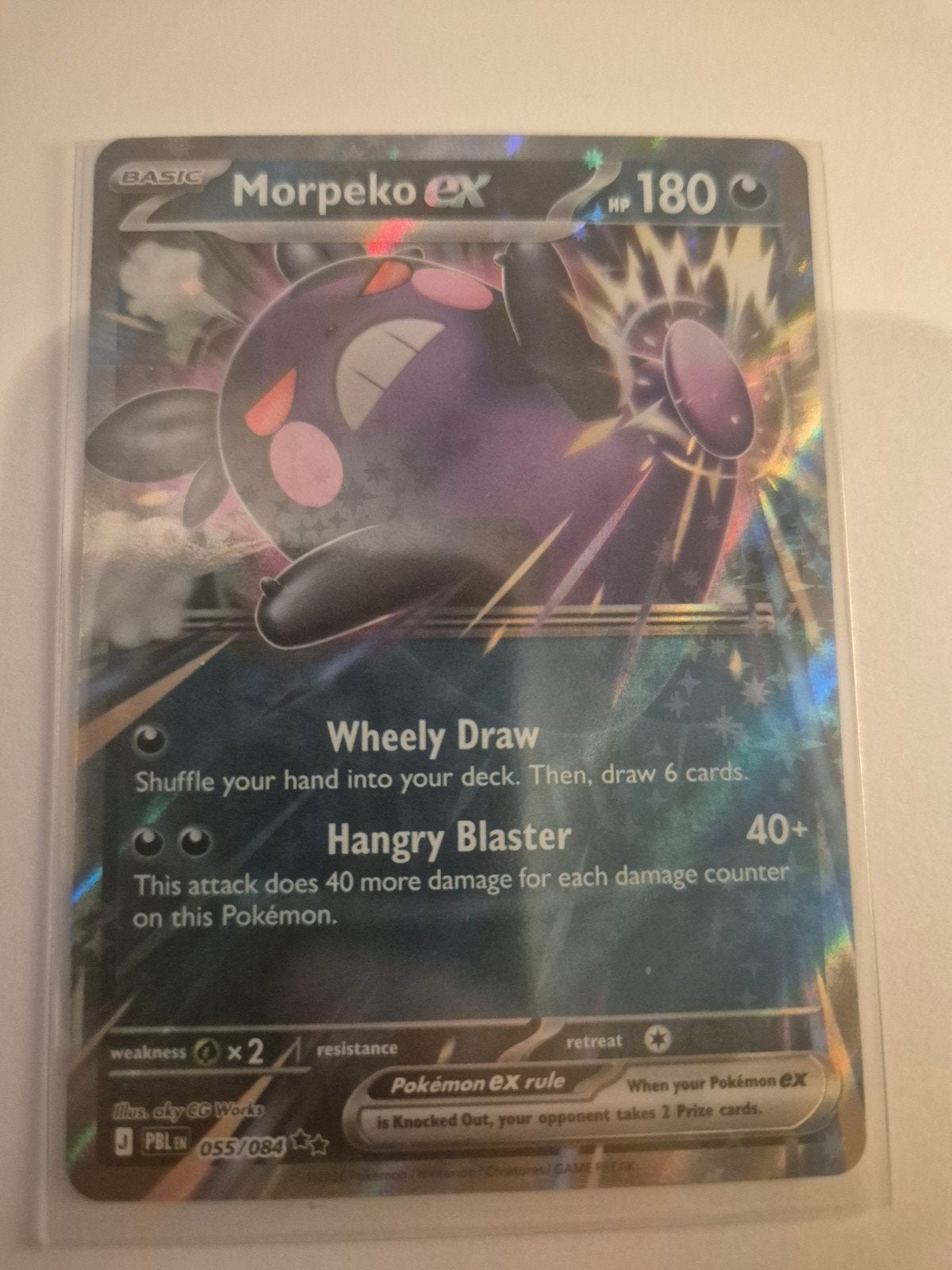 Morpeko EX pokemon pitch black 055/084, Ophalen of Verzenden, Nieuw, Losse kaart, Foil